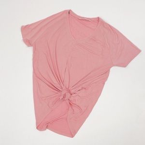 Pink v tee